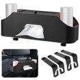 thumbnail image 1 of Back Seat Car Organizer, Car Seat Box with Cup Tissue Holders, Back Seat Case with Hooks for Towels and Bags, Leather Organizer with Felt Inner Compartments, 1 of 7