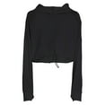 thumbnail image 1 of Timegard Cropped Sweatshirt for Women Hooded Oversized Casual Pullover Tops Sport Workout Solid Color Top, 1 of 5