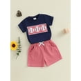 thumbnail image 5 of PaerPade Baby Toddler Boys Shorts Set, 6 12 18 24 Months 2T 3T Short Sleeve Embroidery Baseball T-shirt with Plaid Shorts Summer 2-piece Outfit, 5 of 9