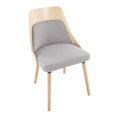 thumbnail image 3 of LumiSource Natural Wood, Grey Fabric Anabelle Chair (Set of 2), 3 of 8