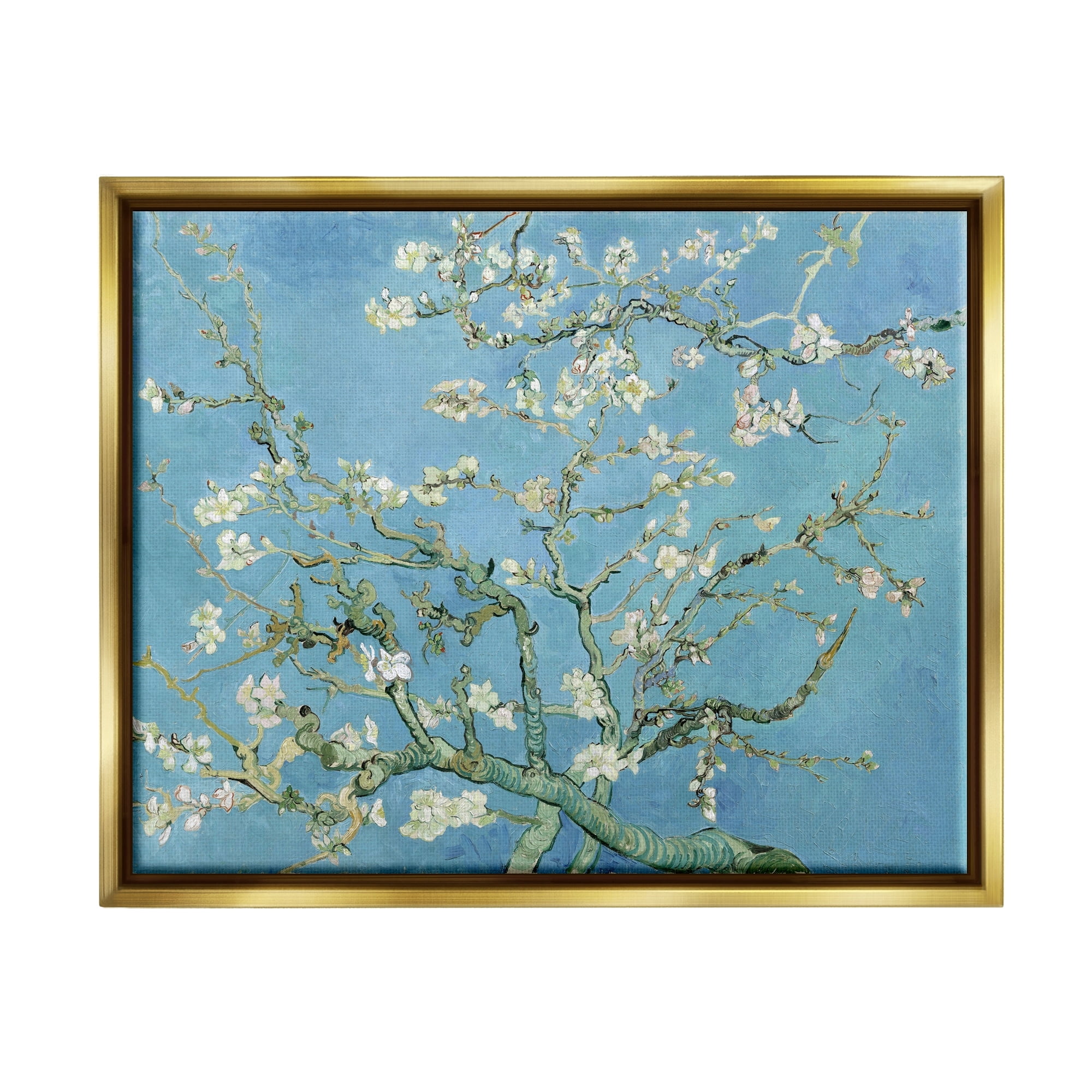 Stupell Industries Almond Blossoms Vincent van Gogh Classic Tree Blossom Painting Painting Metallic Gold Floating Framed Canvas Print Wall Art, Design by one1000paintings