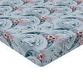 thumbnail image 4 of Ambesonne Floral Fitted Sheet, Boho Butterfly Motif Moon, Twin XL Size, Rose Pale Blue and Blush, 4 of 5