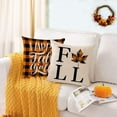 thumbnail image 4 of Set of 4 Fall Pillow Covers 20x20 Inch Thanksgiving Decor Throw Pillows Covers Plaid Pumpkins Autumn Leaves Decorative Home Outdoor Sofa Couch Pillow Cases for Fall Theme Decorations (20 by 20), 4 of 5