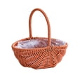 thumbnail image 2 of Large Hand Woven Oval Picnic Storage Basket with Handle, L Size, Empty Harvest Basket for Fruit Floral Wedding Farmhouse Party Decor, 2 of 8