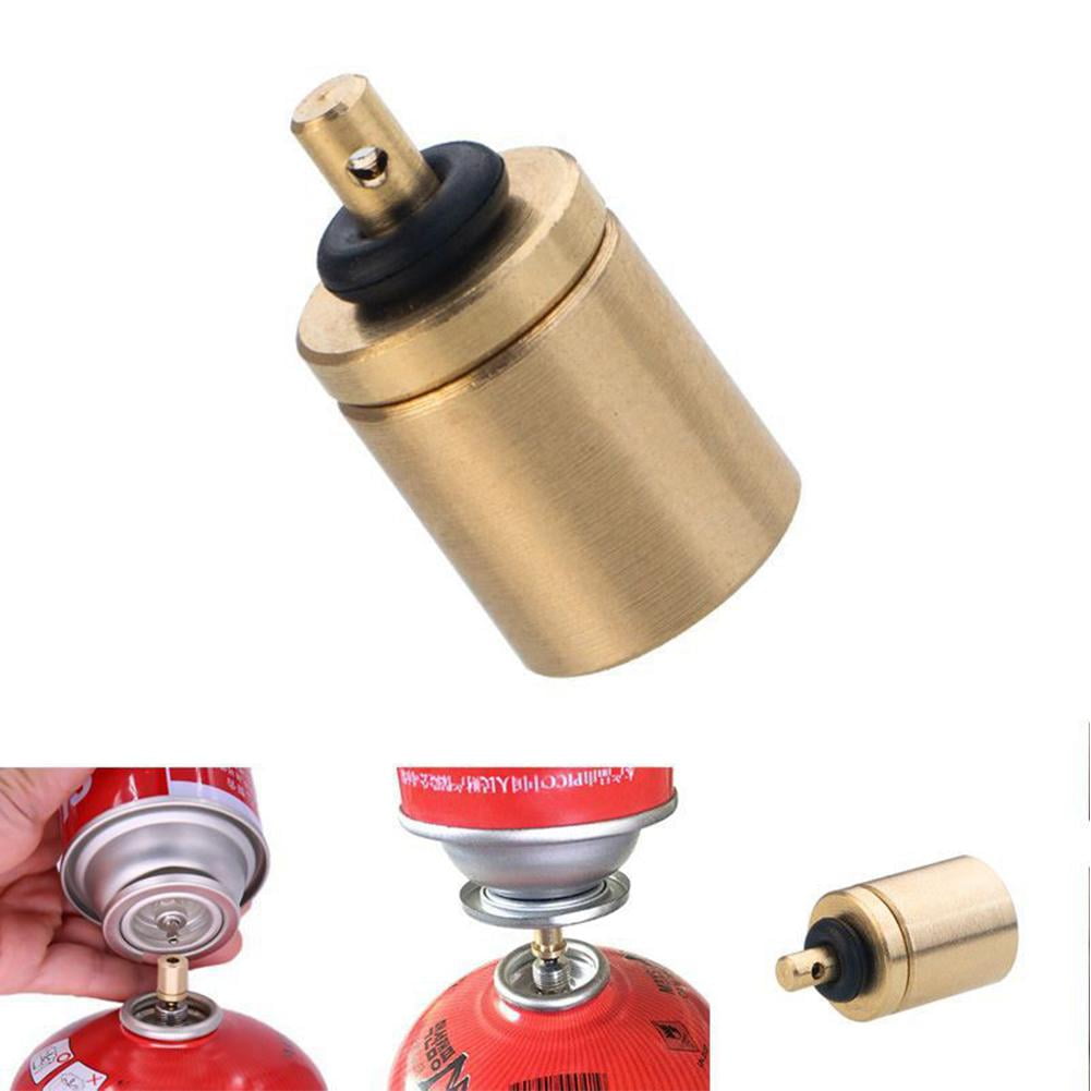 Butane Fuel Canister Adapter For Camping Stoves - Converts Nozzle Bottle Type Butane To Lindal Valve, Lightweight & Portable