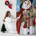 thumbnail image 5 of Christmas Snowman Bathroom Shower Curtain Winter Xmas Box Bird Snowflakes Blue Ombre Waterproof Washable Shower Curtains for Bathtub Bath Decor with Grommets and Hook 36 X 72 Inch, 5 of 8