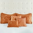 thumbnail image 4 of Home Soft Things 7 Piece Ogee Faux Fur Embroidery Bedspread Set - Burnt Orange - King (102" x 90"), 4 of 9