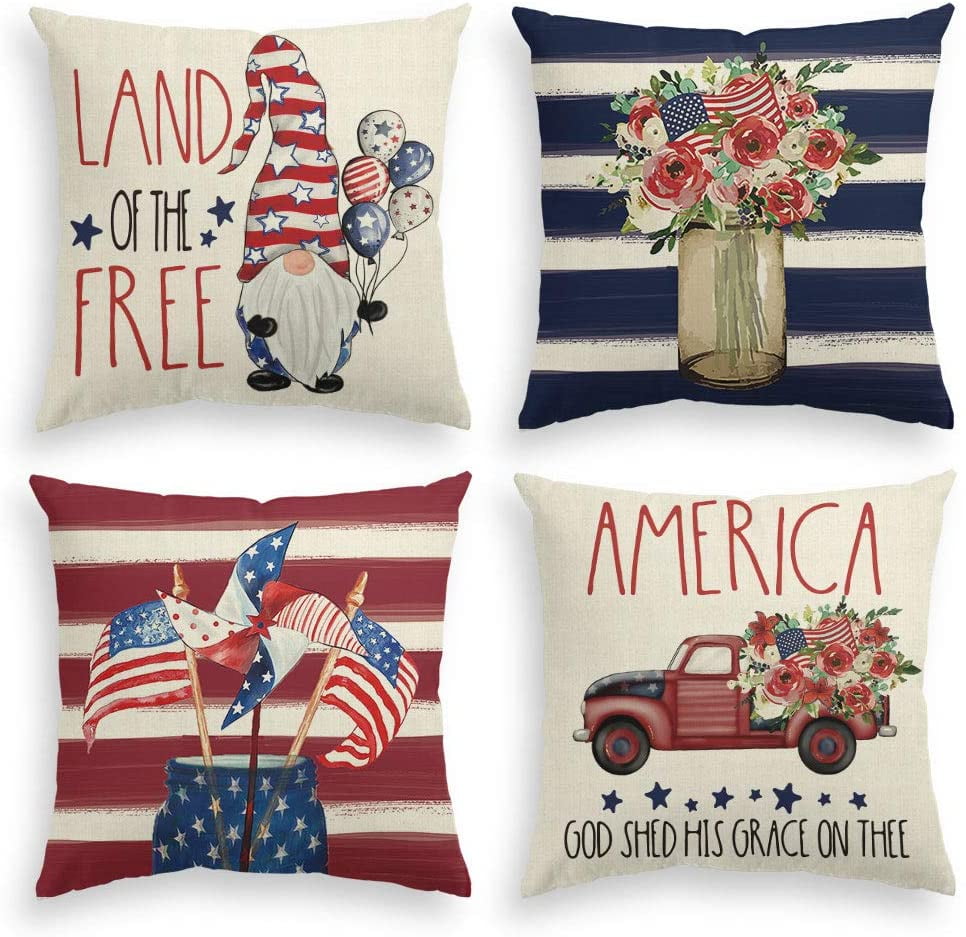 Patriotic Cars and Trucks with Flags Pillowcase 100% Cotton 