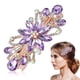 thumbnail image 1 of Pinzas para el cabello con flores de diamantes de imitación-púrpura, 1 of 5