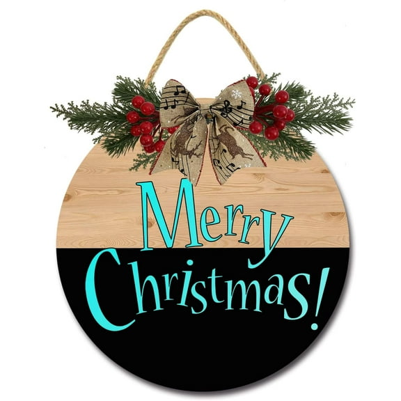 Eveokoki 12" Christmas Sign Christmas Welcome Sign For Front Door Christmas Decoration Hanging Welcome Sign For Farmhouse Porch Christmas Decoration Outdoor Christmas Decor