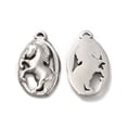 thumbnail image 2 of 10pcs 304 Stainless Steel Pendants Oval with Horse Charms Stainless Steel color 26.5x15.5x3mm Hole: 1x2mm, 2 of 3