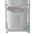 3Layer Dirty Clothes Storage Basket 4 Wheel Rolling Storage Basket