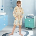 thumbnail image 5 of FORMRS Niños Bathrobe Unisex Hooded Robe Soft Plush Pajamas Sleepwear, Size 2-3T, Watercolor Seashell, 5 of 7