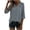 Gray, variant on Women Cotton Linen V Neck Blouse 2026 Trending 3/4 Sleeve Solid Beach Shirts Dressy Casual Chic Work Shirt Tops