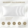thumbnail image 6 of THXSILK Silk Pillowcase, 19 Momme Zippered Silk Pillowcase with Cotton Underside, 100% Pure Mulberry Silk Pillowcase, 1Pcs, Queen Size(20"x30"), White, 6 of 6