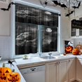 thumbnail image 2 of Halloween Creepy Human Skull Kitchen Curtains Horror Black All Saints'' Day Window Curtains Valance and Tier Set 36 Inch Rod Pocket Short Tier Curtain for Room, Cafe Kitchen Decor, 2 of 6