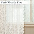 thumbnail image 3 of 2 Panels Flower Lace Curtains, Floral Semi-Sheer Curtains for Living Room and Bedroom(White,59"W x 39"L), 3 of 4