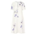 thumbnail image 4 of Pntutb Flash Picks! Womens Loose Butterfly Print V-Neck Half Sleeve Button Pockets Long Dress, 4 of 6