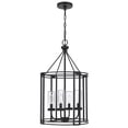thumbnail image 4 of Cal Lighting Luton 4-Light Cage Metal Chandelier in Matte Satin Black, 4 of 4