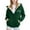Dark Green, variant on Glisme Girls Hooded Jacket With Zip Up Thermal Printed Playful Beige Leisure Outerwear Size 4-5 Years