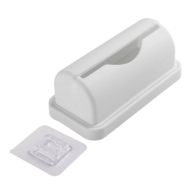 Inteprter Wall Mount Trash Bag Dispenser Hanging Ornament Living Cabinet Room for Organizadores de utensilios de cocina Blanco 15.1x7.5x6.3 cm