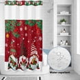 thumbnail image 4 of No Hook Shower Curtain with Built-in Rings - Red Gnomes Christmas Washable Waterproof Fabric Bathroom Curtains for Hotel,Rentals, Stall 36 X 72 Inch , Winter Cardinal Snowflake Pine Tree, 4 of 9