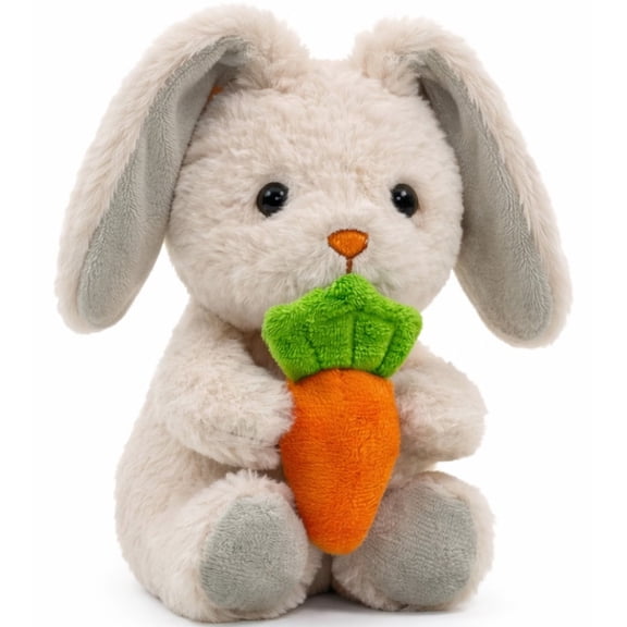 Easter Baby Plush Bunny Holding Carrot - Plush Bunny Sensory Easter Decorations Toy for Newborns and Infants Plushie Easter Toys