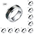 thumbnail image 3 of Sonducket Anillo de temperatura Acero Emoción Anillos de humor Pareja Joyería de mano sensible inteligente, Tamaño 10, Plata Plata 10 # 10piezas Sonducket CBP154653, 3 of 6