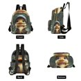 thumbnail image 2 of JIALIOU Mini Backpack Purse for Women Quilted Casual Daypack Small Travel Shoulder Bag, Duck with Raincoat and Cap, 2 of 7