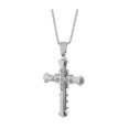 thumbnail image 2 of Huepoe Men Necklace Shiny Rhinestones Cross Pendant Bamboo Chain Necklace Smooth Appearance Necklace Jewelry Gift, 2 of 7