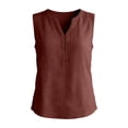thumbnail image 5 of ClodeEU Women's Sleeveless V Neck Linen Blouse, Casual Loose Fit Breath Summer Tank Top Red,Women's Plus L, 5 of 7
