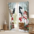 thumbnail image 3 of jejeloiu Cartoon Christmas Snowman Curtains and Drapes,Red Xmas Berry Black Out Curtains,Happy New Year Curtains Pack of 2 (52x63 Each) For Girl Boys Kids,Super Cozy Room Decor, 3 of 6