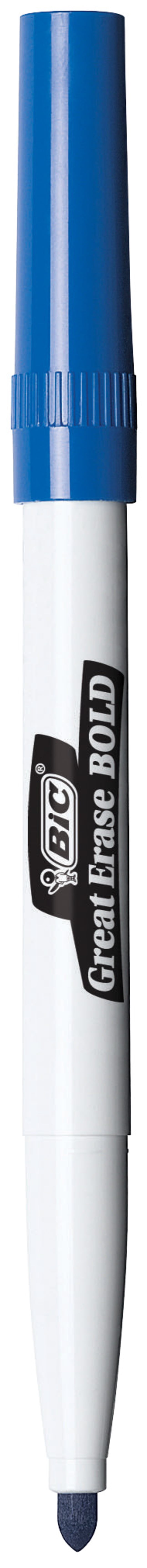 BIC Great Erase Bold Pocket Dry Erase Marker, Blue, 12-Pack