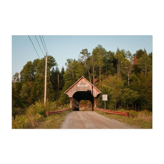 Orne Covered Bridge, Irasburg - Irasburg Vermont Photography Bridge Autumn Rural Woodland Scenic Architecture Landscape Unframed Wall Art Print 4 x 6 inches