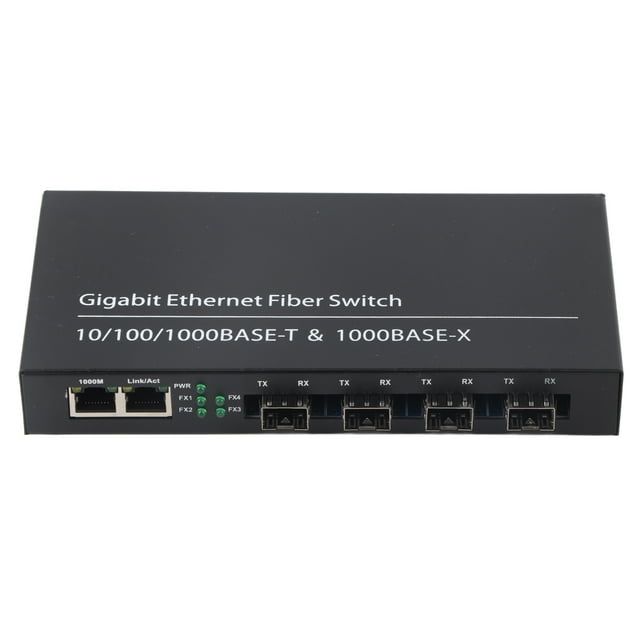 Convertidor de medios Ethernet RJ45 10/100/1000M 4 fibras 2 puertos modo único fibra Dual para IEEE802.3Z AB 1000BaseSXLX