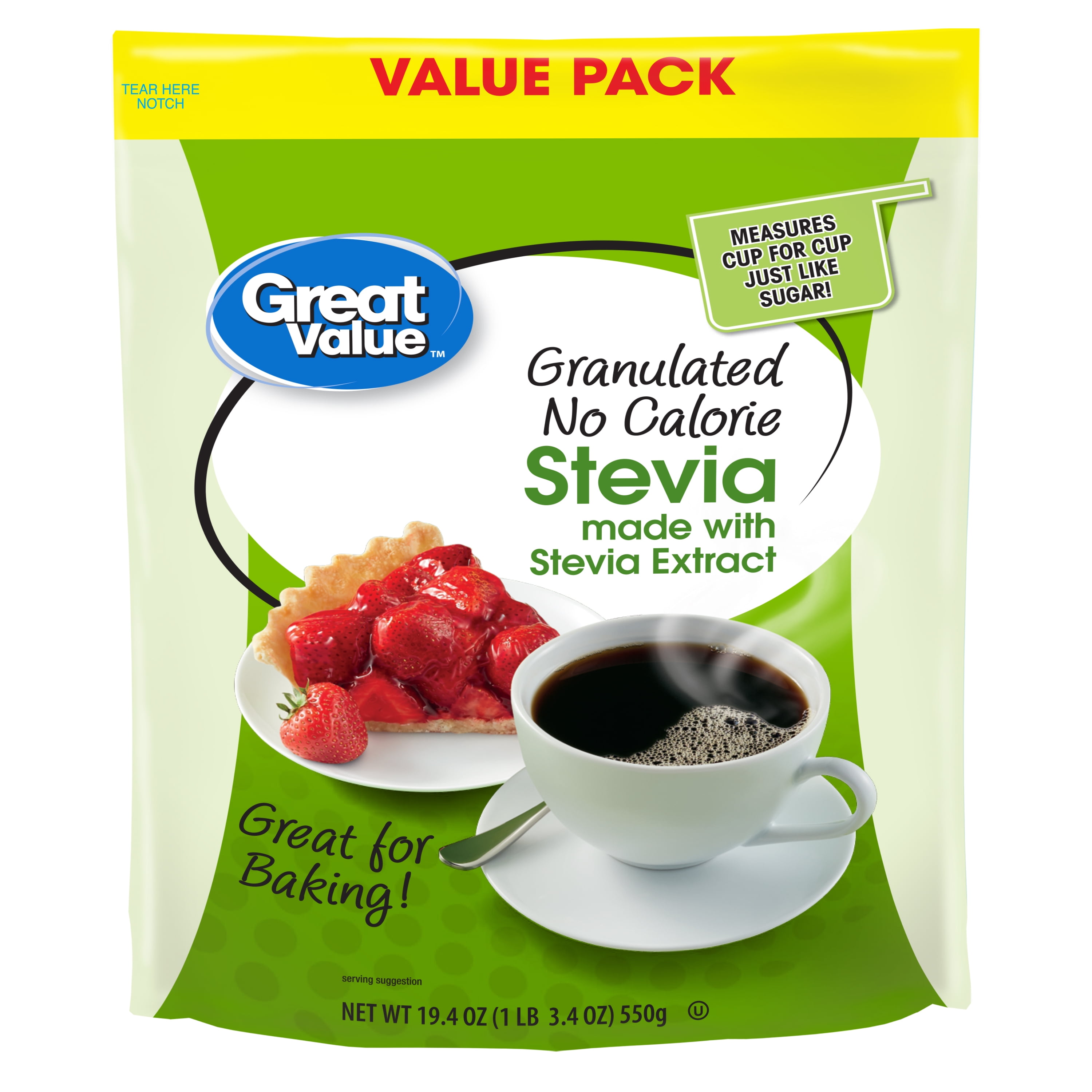 Stevia granulated sweetener