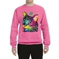 thumbnail image 2 of Wild Bobby Dean Russo Cat Wearing a Crown Thinking Cat Crowned Cat Lover Unisex Crewneck Graphic Sweatshirt, Neon Pink, X-Large, 2 of 5
