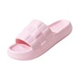 thumbnail image 2 of Unisex House Slippers, Plaid Pattern Indoor Slides, Soft EVA Open Toe Slippers, Comfort Bedroom Footwear, Non‑Slip Casual Summer Slippers for Household Daily Everyday Wear Pink, 2 of 5