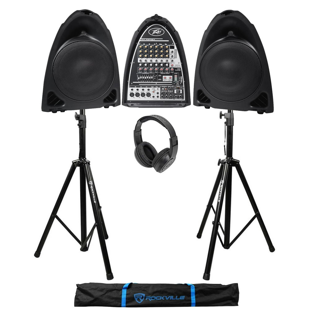 Peavey Pvi Portable 300w DJ PA System w/(2) Speakers+Mixer+Stands