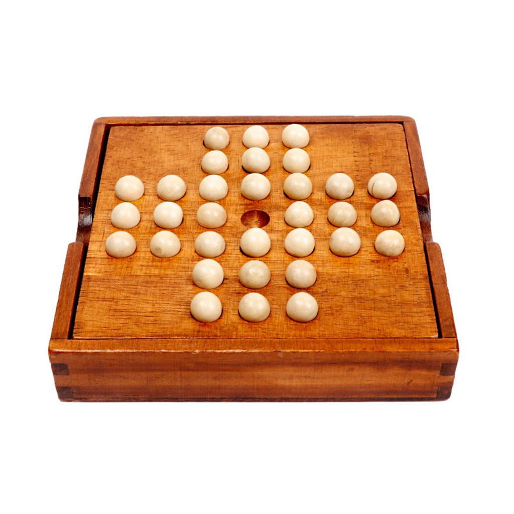 Buy Online Winmaarc Handmade Games Solitaire Board In Wood With Glass  Marbles -  577687