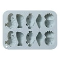 thumbnail image 3 of Huayishang Silicone Molds Cartoon Sea Creatures Silicone Mould Fondant Cake Chocolate Cookie Decorating Mould Cake Tools, Kitchen Essentials Clearance Sale Blue, 3 of 5