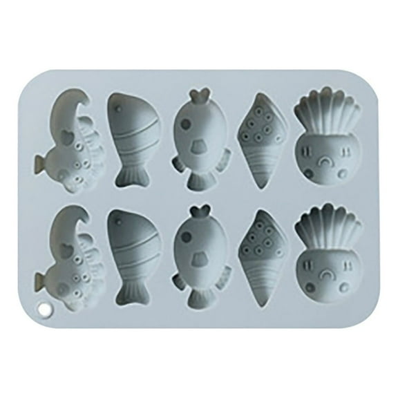 Nomeni Silicone Molds Clearance, Cartoon Sea Creatures Silicone Mould Fondant Cake Chocolate Cookie Decorating Mould Cake Tools Home Essentials Blue