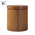 thumbnail image 2 of Walker Edison Modern Easy Assembly Oak Veneer Side Table, Medium Brown Oak, 2 of 13