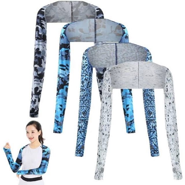 HUGFEGWE 4 Pcs Châle Rafraîchissant pour Femmes Manches de Bras Protection Solaire Châle pour Couvrir les Bras pour Femmes CJB91-79251