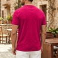 thumbnail image 5 of Mens Henley Lightweight Shirts Short Sleeve Casual Cotton Button T-Shirts Summer Basic Tee, 2XL, 5 of 9