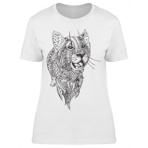 Young Lion Hand Drawn T-Shirt Women -Image by Shutterstock, Female XX-Large