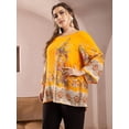 thumbnail image 2 of Tralilbee Nouvelles Chemises pour Femmes Grande Taille Mode Polyvalente Col Rond Manches Longues Imprimé Floral Chemises Décontractées T-Shirts Tuniques Amples pour Dames, 2 of 6