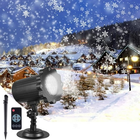 Snowfall Christmas Light Projector, Viworld Indoor Outdoor Holiday Projector Lights with Remote Control, Rotating Snow Falling Projector Lamp for Halloween Xmas Wedding Garden Landscape Decorative