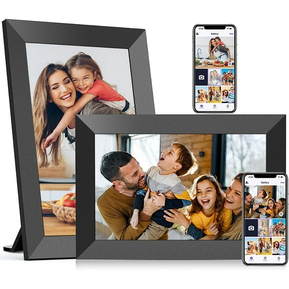 10.1 Inch WiFi Digital Picture Frame, IPS HD Touch Screen Cloud Smart Photo Frames with Built-in 32GB Memory, Wall Mountable, Auto-Rotate, Share Photos Instantly from Anywhere 2-Pack