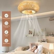 TFCFL 20 Inch Caged Ceiling Fan Light Fan Lamp Farmhouse Fandelier 6-Speed Adjustable with Remote Control